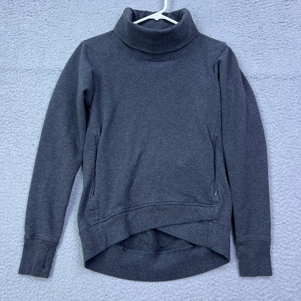Lululemon On The Double Pullover 2 Heather Dark Grey Stretch French Terry W3K56S